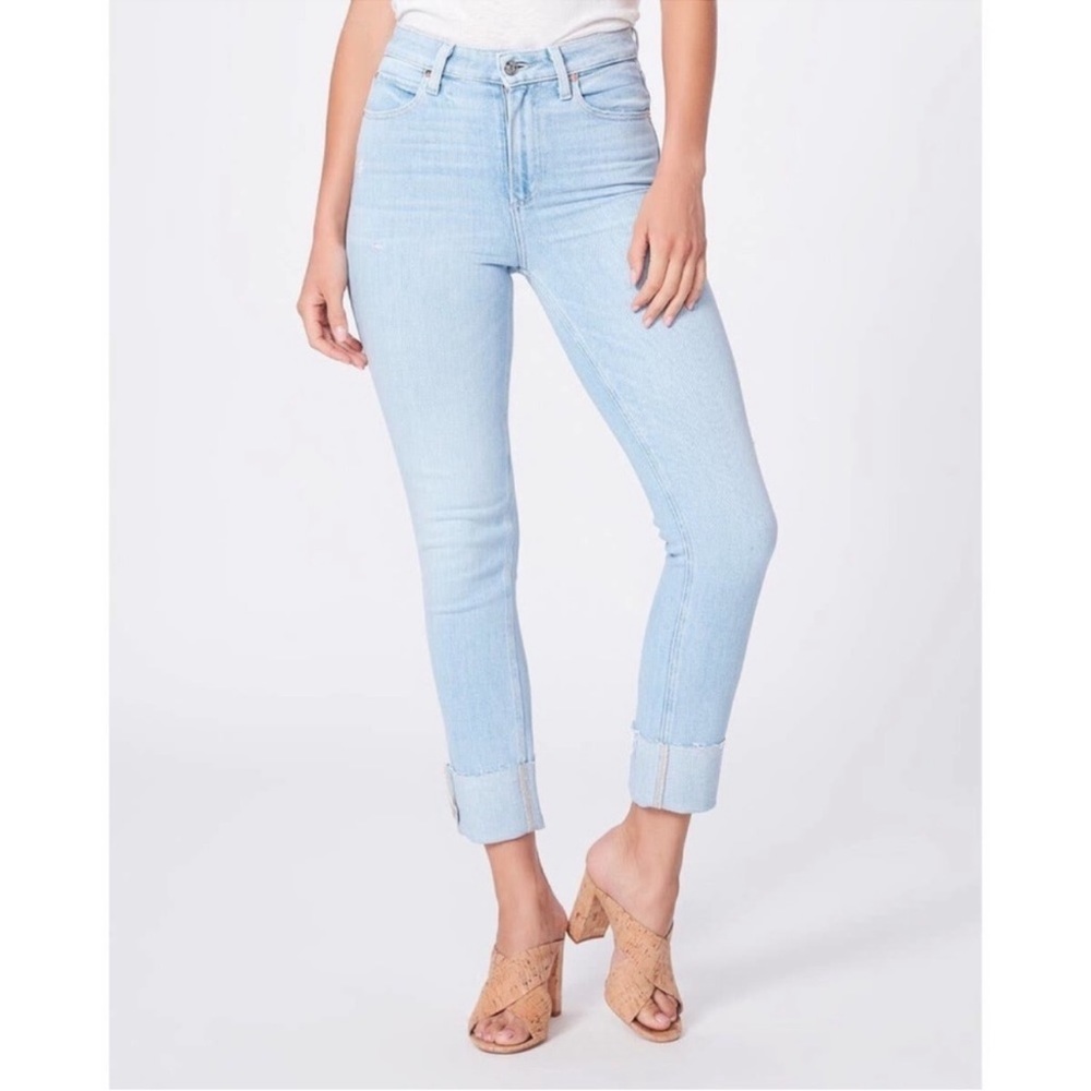 PAIGE Sarah Slim Straight Leg High Waist Jeans
